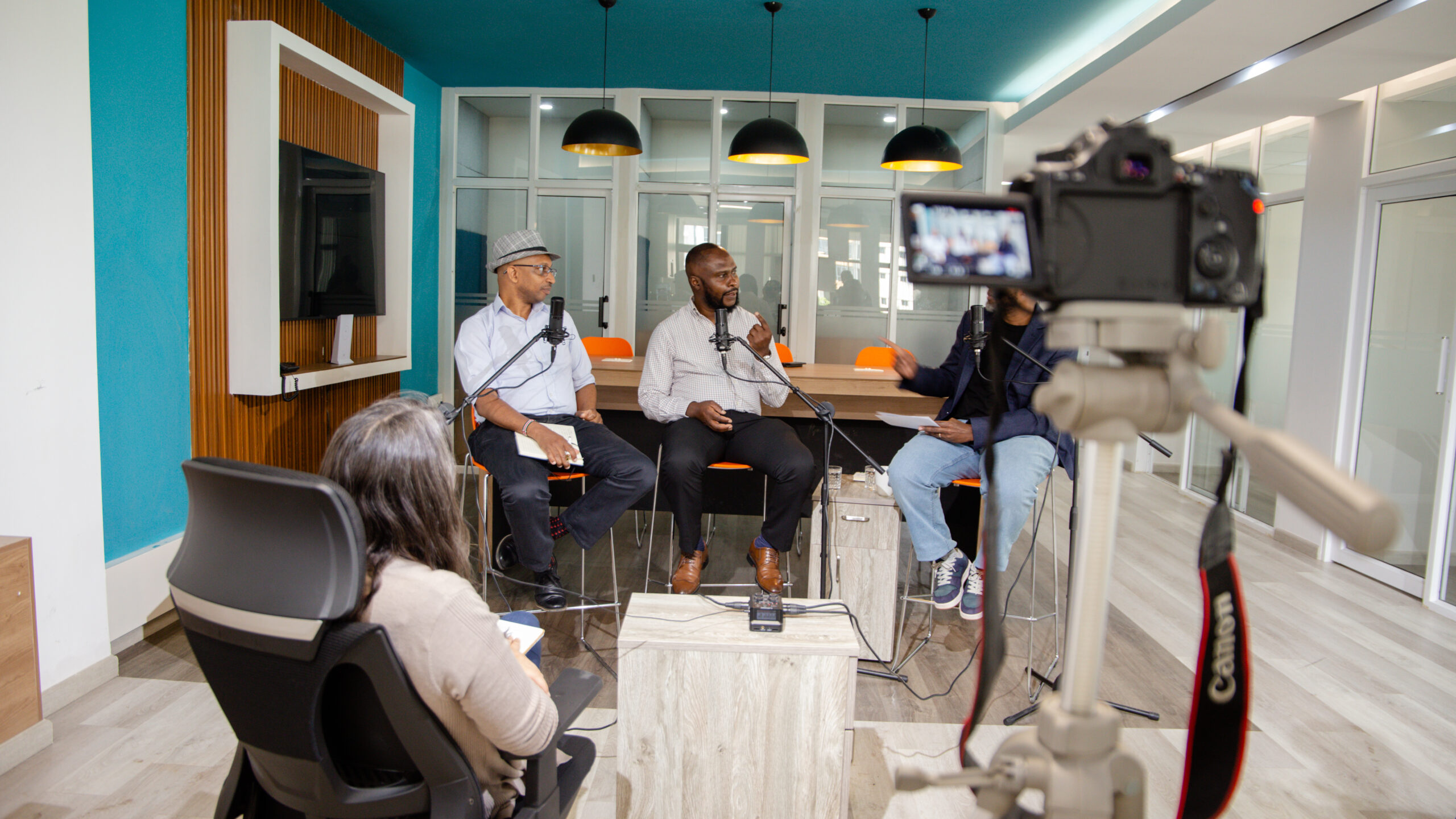 The Beginnings of Villgro Africa episode being filmed in the Villgro Africa offices in Nairobi, Kenya. 