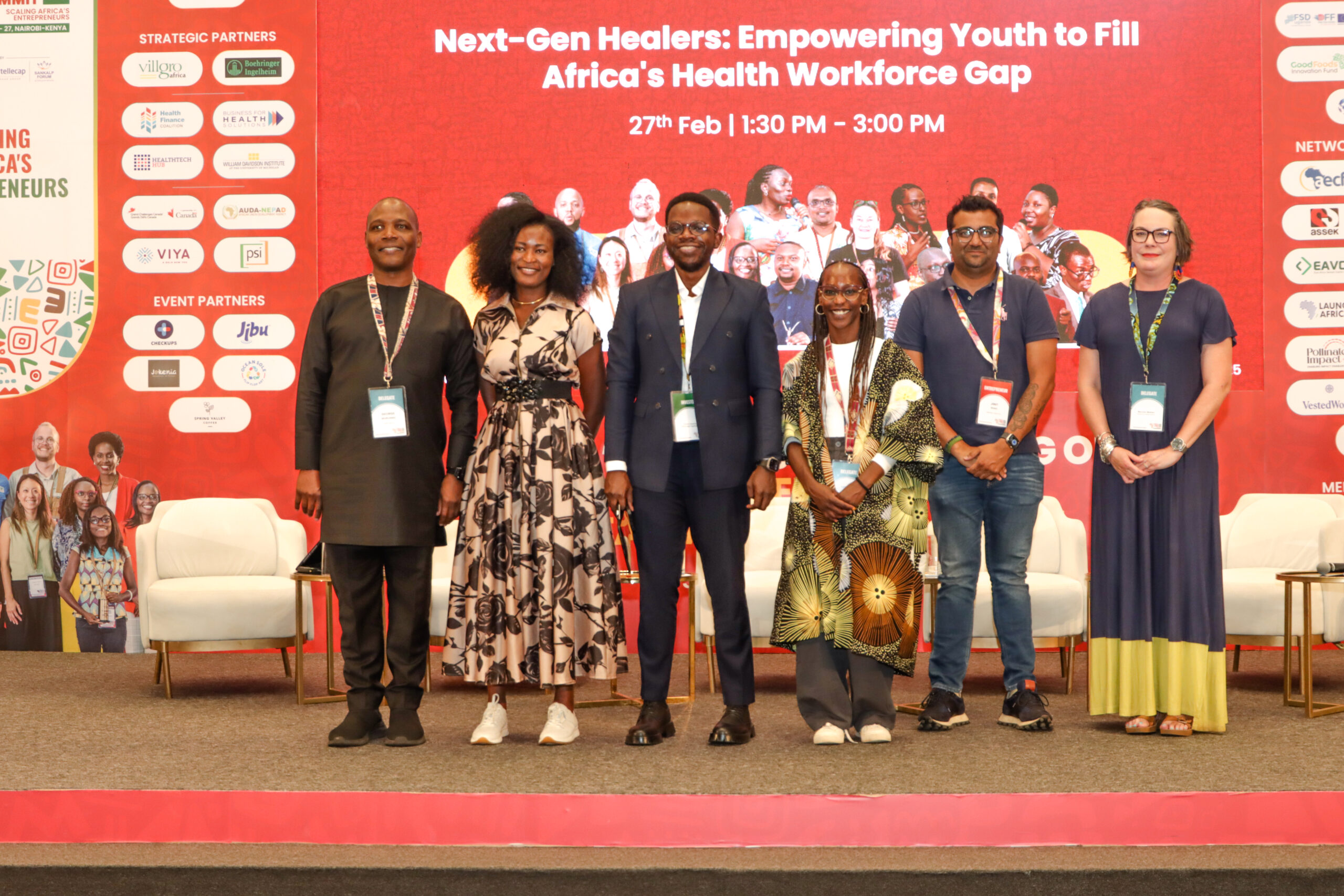 Harnessing Africa’s Youth to Bridge the Health Workforce Gap 1 A group photo of the participants of the panel discussion titled Next-Gen Healers: Empower Youth to Fill Africa's Health Workforce Gap.